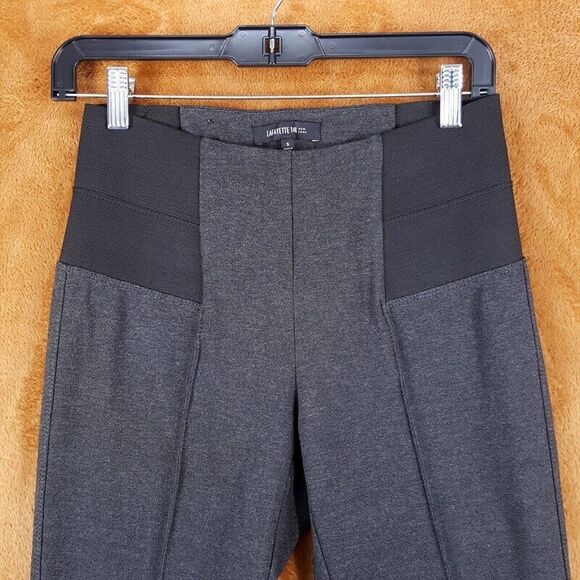 LAFAYETTE 148 Leggings Womens Small Gray Pull On Ponte Pintuck Stretch Pants - Picture 2 of 9